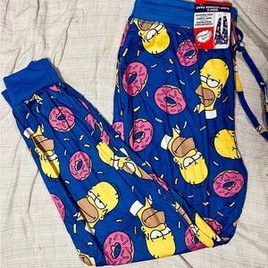 Homer Simpson doughnut loungewear pajama pants XS
